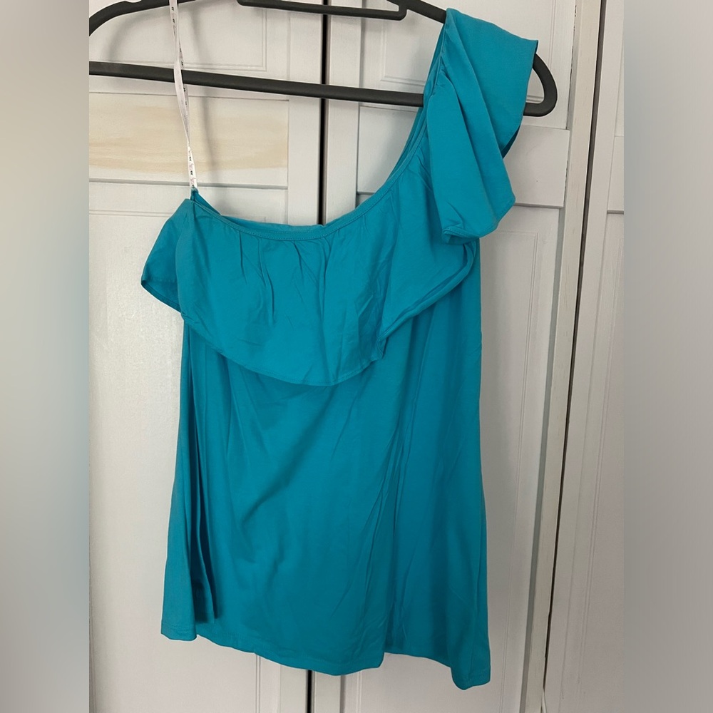 Lilly Pulitzer One Shoulder Ruffled Tank Top